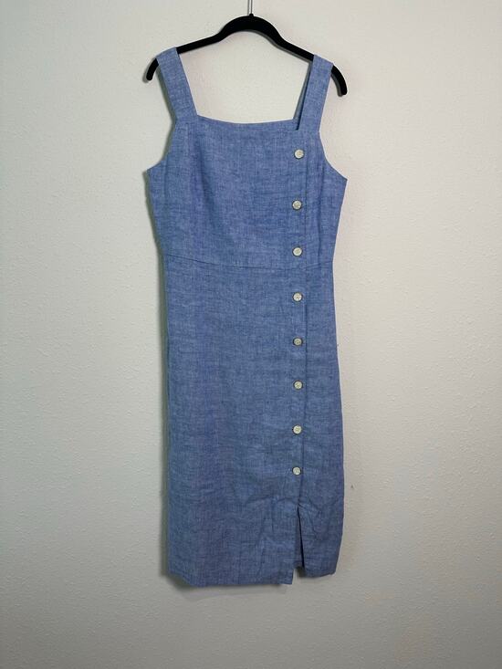 J. McLaughlin Dresses & Skirts - J. McLaughlin Leah Linen Blend Midi Dress Blue Size 10